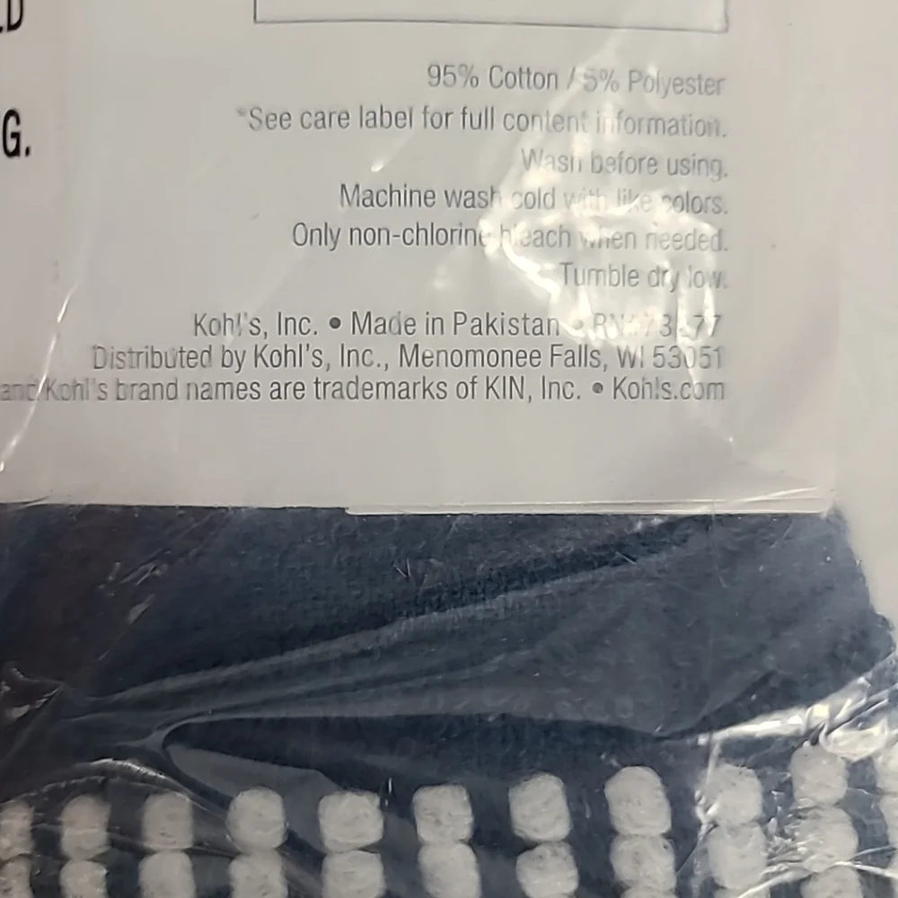 NWT The Big One Kitchen Towels 5 Pack White Blue